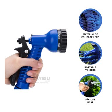 MANGUERA RYBIU HO30302 MANGUERILLA DURADERO AZUL 22 M + REGALO LIGAS PEINAR