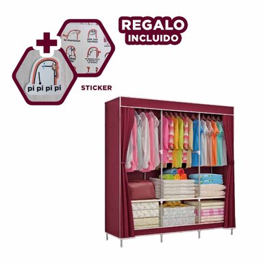 ARMARIO RYBIU HO30723 TELA 3 PUERTAS RESISTENTE TRES NIVELES + REGALO STICKERS
