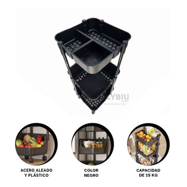 MUEBLE RYBIU HO30736 NEGRO FRUTERO Y DURADERO + REGALO AGENDITA