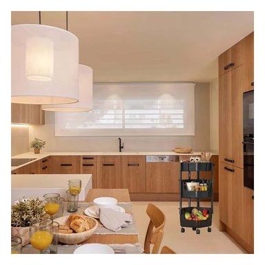 ESTANTE RYBIU HO30736 NEGRO EFICAZ CON RUEDAS 3 NIVELES