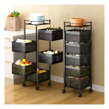 ESTANTE COCINA RYBIU HO30737 NEGRO 5 NIVELES MULTIFUNCIONAL