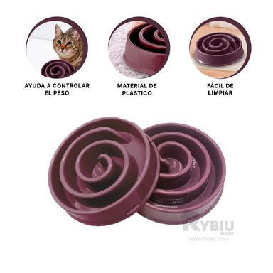 PLATILLO PERRO RYBIU COMPACTO Y EFICAZ GUINDA + BANDERITAS ADHESIVAS