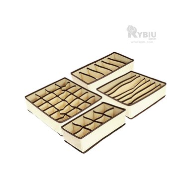 SET RYBIU HO32145 4 PIEZAS DE SEPARADORES Y ORDENADORES EN BEIGE + PAPEL DE REGALO