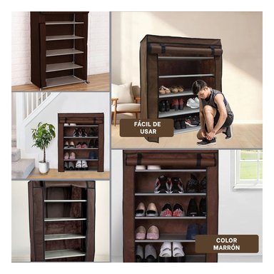 ESTANTE RYBIU HO30842 MARRÓN ZAPATOS + POST-IT ADHESIVOS
