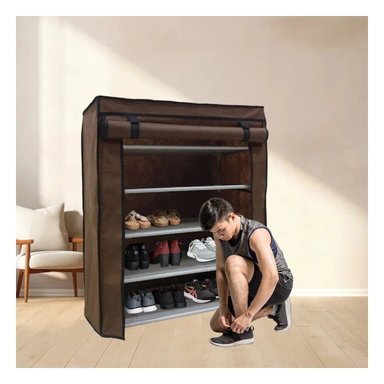 ESTANTE RYBIU HO30842 MARRÓN PRACTICO + LIGAS REGALO