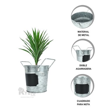 SET CUBO RYBIU METAL PLATEADO IDONEO + REGALO LIGAS PEINAR - 4