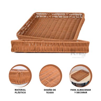 SET CANASTA RYBIU HO32320 MARRON ACCESORIOS 30X20X4 CM + GIFT STICKERS