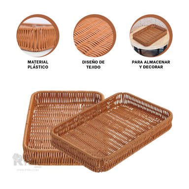 SET CANASTA RYBIU HO32320 MARRON MULTIUSOS 30X20X4 CM + ENVOLTORIO REGALO