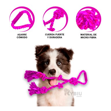 SOGA PERRO MA31366 CORDON ROSADO + REGALO LIGAS PEINAR RYBIU