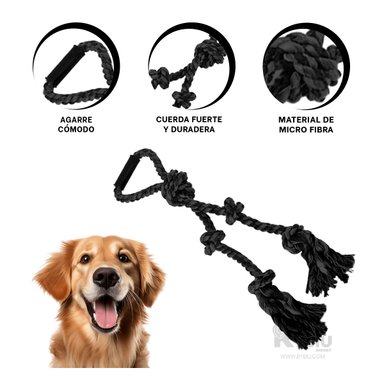 SOGA PERRO MA31363 CORDON NEGRO + REGALO LIGAS PEINAR RYBIU