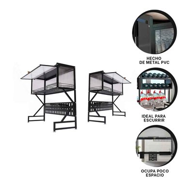 ESCURRIDOR RYBIU HO32431 NEGRO ESCURRIDERO UTIL COCINA + BANDERITAS ADHESIVAS