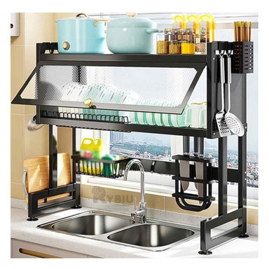 SET ESCURRIDOR RYBIU HO32431 NEGRO UTIL PLATOS + PAPEL REGALO