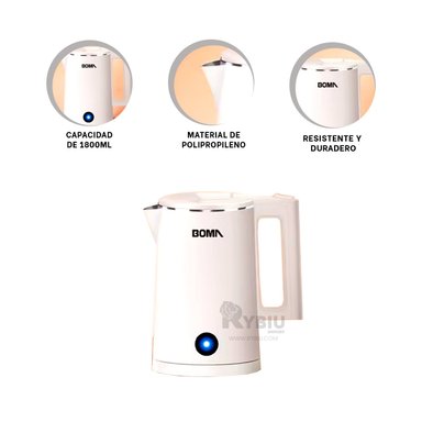 JARRON FUNCIONAL RYBIU BM-150A18 1800ML EN COLOR BLANCO + REGALO AGENDITA