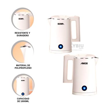 TETERA ELECTRICA RYBIU BM-150A18 1800ML EN BLANCO + POST-IT ADHESIVOS