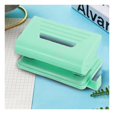PONCHADORA ESCOLAR KWAI COLORES PASTELES VERDE AGUA PARA PAPEL Y+LIGAS REGALO - 2