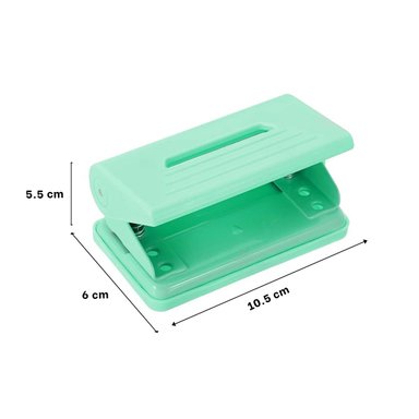 PONCHADORA ESCOLAR KWAI COLORES PASTELES VERDE AGUA PARA PAPEL Y+LIGAS REGALO - 4