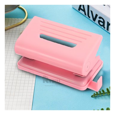 MAQUINA PARA HOJA BOND EN TONO ROSADO Y+BANDERITAS ADHESIVAS