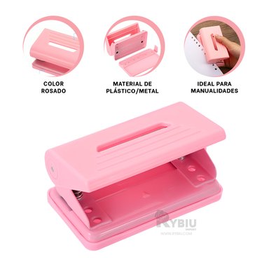 PERFORADOR PRECISO DE HOJAS EN TONO ROSADO Y+PAPEL DE REGALO