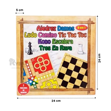 TABLERO DE JUEGOS 8 EN 1 EN MULTICOLOR Y+REGALO AGENDITA - 5