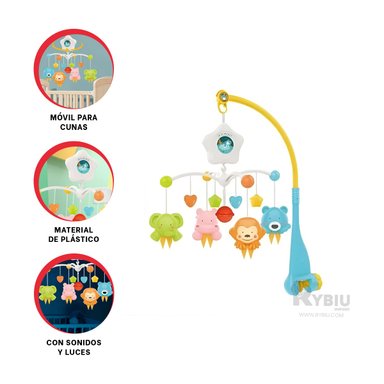 MOVIL RESISTENTE PARA BEBES EN MULTICOLOR Y+PAPEL DE REGALO