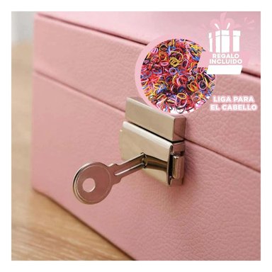 JOYERO RYBIU BE32624 CAJA VERSATIL GUARDAR JOYAS + LIGAS REGALO ROSADO