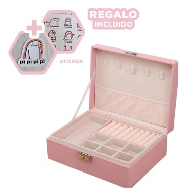 JOYERO RYBIU BE32624 CON LLAVE OCASIONES EN + REGALO STICKERS ROSADO