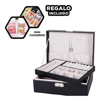 JOYERO RYBIU BE32626 CUERO FUNCIONAL MUJERES EN + REGALO AGENDITA NEGRO