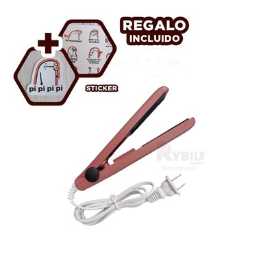PLANCHA RYBIU BE33002 RESISTENTE ALISADOR MINI GUINDA + REGALO STICKERS