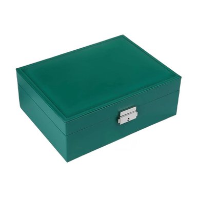 JOYERO RYBIU BE32627 CUERO CON COMPARTIMENTOS CON LLAVE VERDE