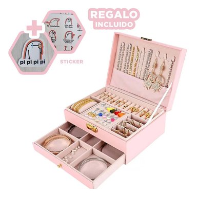 JOYERO RYBIU BE32628 CON LLAVE OCASIONES EN + REGALO STICKERS ROSADO