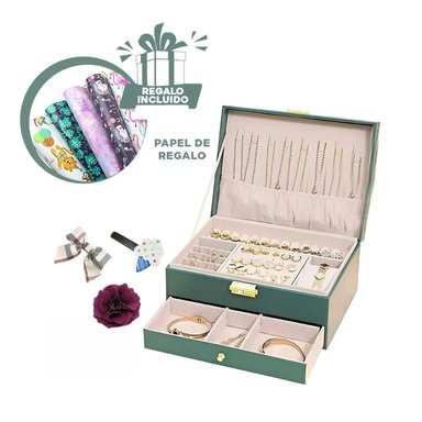 JOYERO RYBIU BE32630 DIVIDIDO Y COMPACTO + PAPEL REGALO VERDE