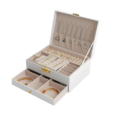 JOYERO RYBIU BE32629 CON COMPARTIMENTOS CON LLAVE BLANCO