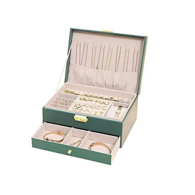 JOYERO RYBIU BE32630 CON COMPARTIMENTOS CON LLAVE VERDE