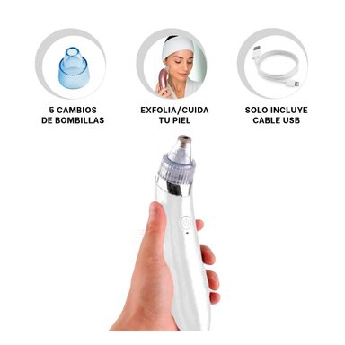 ASPIRADOR PORTATIL BLANCO PARA LIMPIEZA DE POROS Y+LIGAS REGALO - 3