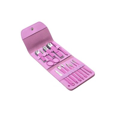 SET BELLEZA 12 PIEZAS MANICURE Y PEDICURE LILA CON CORTAUÑAS Y+LIGAS REGALO - 3