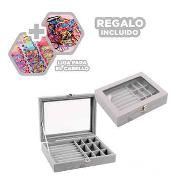 SET ESTUCHE RYBIU BE32250 TERCIOPELO GRIS NEGRO MUY HERMOSO COMODO + LIGAS REGALO
