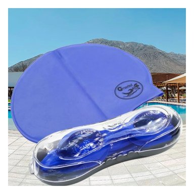 GAFAS NATACION RYBIU MG-590 AZUL CORREA GORRO AJUSTABLE + REGALO AGENDITA