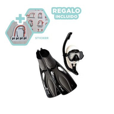 EQUIPO RYBIU W-SK101L NEGRO EXPLORADORES ACUATICOS TALLA L + REGALO STICKERS