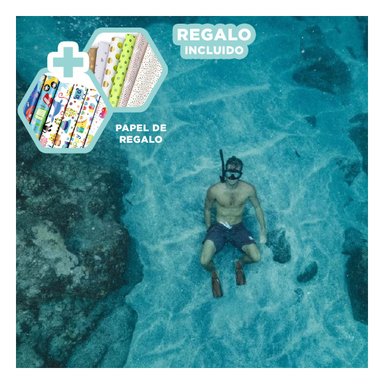 SET ACCESORIOS PISCINAS RYBIU W-SK101L NEGRO 3 PIEZAS NADAR TALLA L + PAPEL REGALO