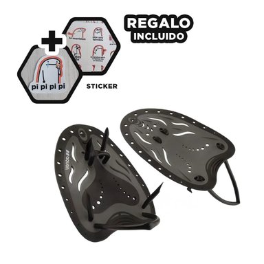 MANOPLA RYBIU W-200M AZUL ANTIDESLIZANTE NATACION NEGRO + REGALO STICKERS