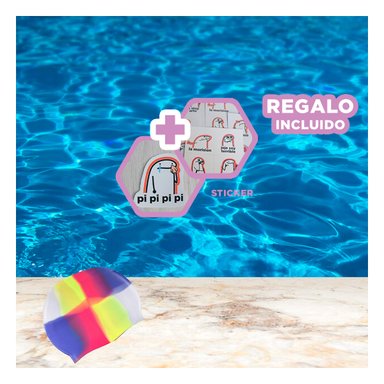 GORRO RYBIU MG-SC-4602 RESISTENTE AL CLORO + REGALO STICKERS MULTICOLOR
