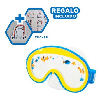 LENTES RYBIU 55911NP PROTECCION UV BUCEO + REGALO STICKERS AZUL