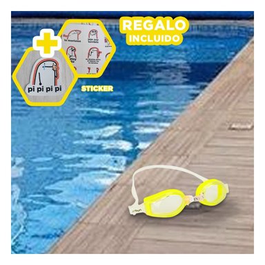LENTES RYBIU 55602 PROTECTORES NADO + REGALO STICKERS AMARILLO