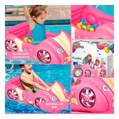 ALBERCA DE BOLAS 119X79X51 CM HINCHABLE INFANTIL COCHE DE CARRERA CASA Y+POST IT - 1