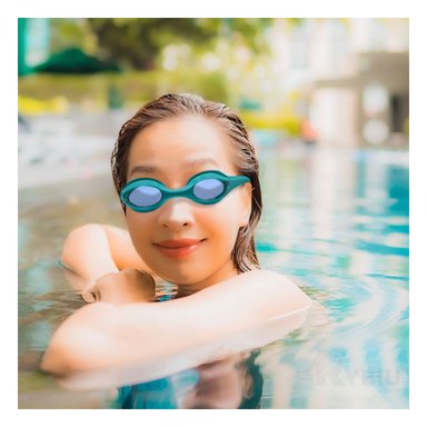 ANTEOJOS NATACIÓN RYBIU MG-1600 DURABLE BUCEO CELESTE + REGALO LIGAS PEINAR