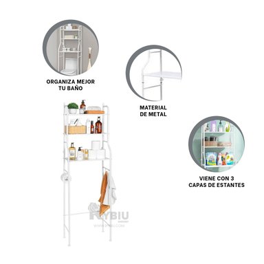 ESTANTERÍA RYBIU HO30746 BLANCO MOVIBLE + BANDERITAS ADHESIVAS