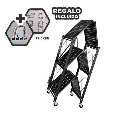 ESTANTE RYBIU HO30748 NEGRO PRACTICO ORGANIZAR + REGALO STICKERS