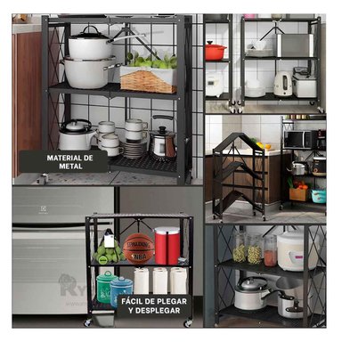 MUEBLE RYBIU HO30748 NEGRO SOFISTICADO + BANDERITAS ADHESIVAS - 3