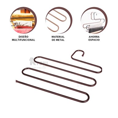 SET GANCHO RYBIU HO30799 LAVANDERIA METAL MARRON + GIFT MINIAGENDA