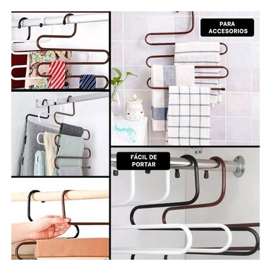 SET PERCHERO RYBIU HO30799 COLGADOR CASA TONALIDAD METAL MARRON + POST-IT ADHESIVOS